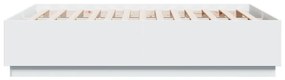 Estrutura cama c/ luzes LED 135x190 cm derivados madeira branco