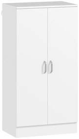 HOMCOM Sapateira de 2 Portas Sapateira para Entrada com 6 Prateleiras Ajustáveis para 14 Pares de Sapatos 55x35x108 cm Branco | Aosom Portugal