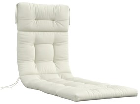 Outsunny Almofada para Espreguiçadeira 200x60x13 cm Almofada Retangular de Algodão para Espreguiçadeiras Creme