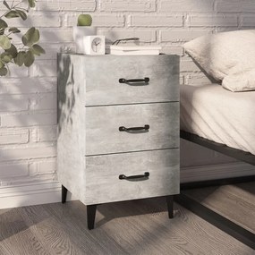 vidaXL Mesa de cabeceira 40x40x66 cm derivados madeira cinza cimento