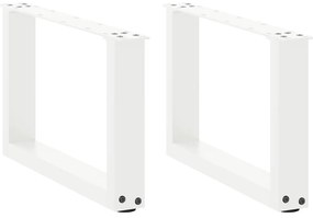vidaXL Pés para mesa de centro em formato de U, 2 peças, branco, 50x(30-31) cm, aço