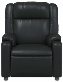 Poltrona de massagens reclinável couro artificial preto