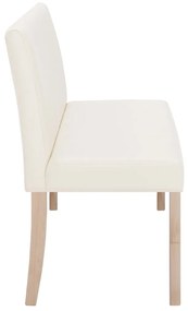 Banco 139,5 cm couro artificial cor creme