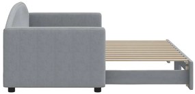 Sofá-cama com gavetão 80x200 cm tecido cinzento-claro