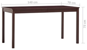 Mesa de Jantar Huty de 140cm em Madeira Maciça - Nogueira - Design Rús
