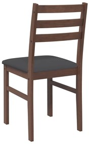 Cadeiras de jantar com almofadões 2 pcs madeira maciça castanho
