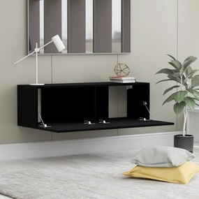 Móvel de TV Lude de Parede de 100cm - Preto - Design Moderno