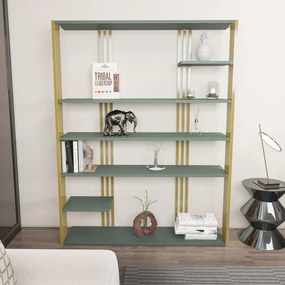 Estante Jenny – Verde/Dourado – 120x160x29,6 cm