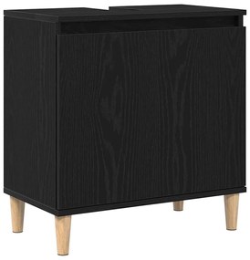 Gabinete de Pia vidaXL Preto Carvalho 58x33x60 cm Madeira Engenharia