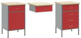 Conjunto de Gabinete de Trabalho e Painel de Ferramentas em 8 Peças Vi