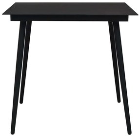 5 pcs conjunto de jantar para jardim vime de PVC preto