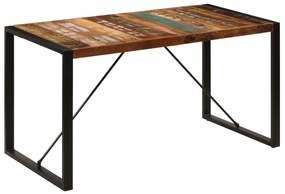 Mesa de jantar 140x70x75 cm madeira recuperada maciça