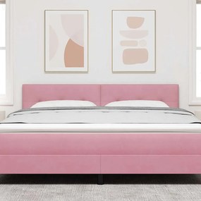 Cabeceira vidaXL Estofada com Botões Rosa 180 cm Veludo