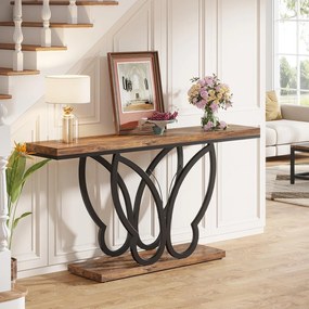 Farmhouse Console Table Butterfly Metal Frame para a entrada da sala de estar do corredor