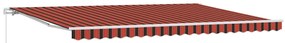 Toldo Retrátil Manual Laranja e Castanho 500x300 cm