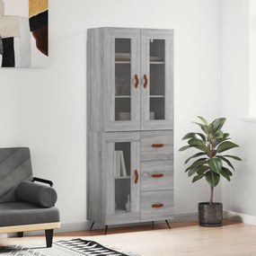 Armário alto 69,5x34x180 cm derivados de madeira sonoma cinza