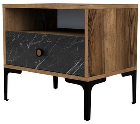 Mesa de Cabeceira Lizbon500 – Nogueira/Preto – 56x50,8x40 cm