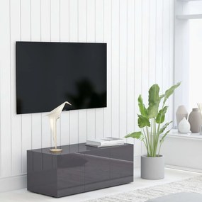 vidaXL Móvel de TV 80x34x30 cm derivados de madeira cinza brilhante