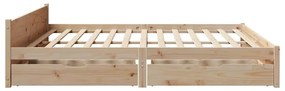 Cama sem colchão 200x200 cm madeira de pinho maciça
