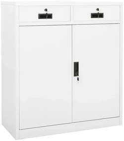 Armário de escritório 90x40x102 cm aço branco