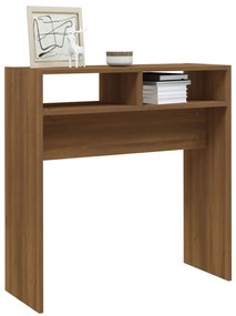 Mesa consola 78x30x80 cm derivados de madeira carvalho castanho