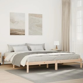 Cama extra longa sem colchão 180x220 cm madeira de pinho maciça