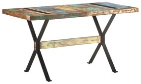 Mesa de jantar 140x70x76 cm madeira recuperada maciça