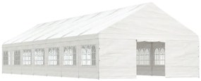 Gazebo com telhado 15,61x5,88x3,75 m polietileno branco