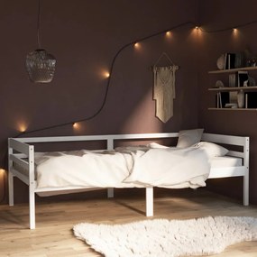 vidaXL Estrutura de cama em pinho maciço 90x200 cm branco