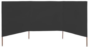 Para-vento com 3 painéis em tecido 400x80 cm antracite