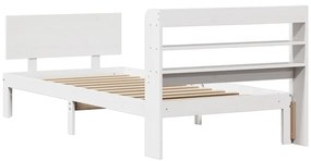 Estrutura de cama c/ cabeceira sem colchão 100x200 cm branco