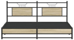 Estrutura cama s/ colchão derivados de madeira carvalho sonoma