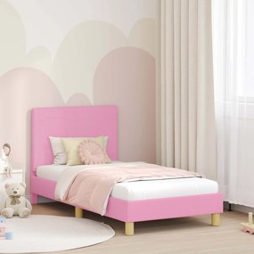 vidaXL Estrutura de Cama Infantil com Cabeceira Rosa 80 x 160 cm