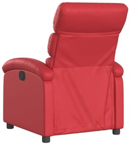 Poltrona reclinável elétrica couro artificial vermelho