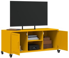 Móvel de TV 100,5x39x43,5 cm aço amarelo mostarda