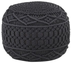 vidaXL Pufe artesanal em macramé 45x30 cm algodão antracite