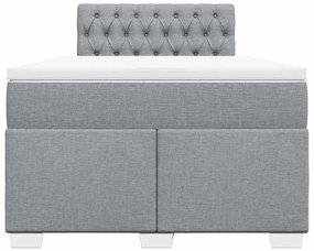 Cama boxspring com colchão 120x190 cm tecido cinzento-claro