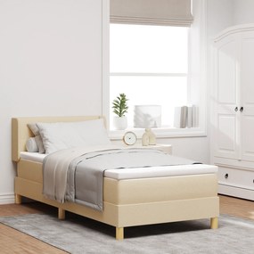 vidaXL Cama Box Spring com Colchão Creme 80x200 cm Tecido