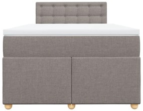 Cama boxspring c/ colchão 120x190cm tecido castanho-acinzentado