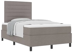 Cama Box Spring com Colchão Taupe 120x200 cm de Tecido