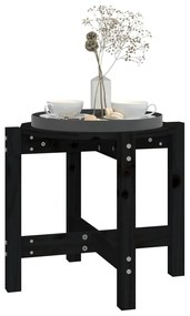 Mesa de centro Ø 52,5x45 cm madeira de pinho maciça preto