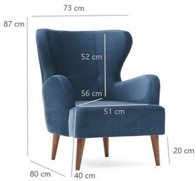Cadeira Wing Karina – Azul – 73x87x80 cm