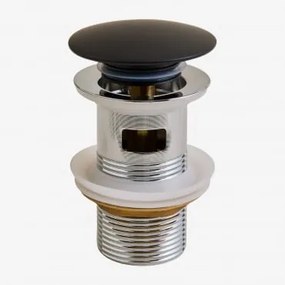 Válvula De Escoamento Para Lavatório Tipo Click-clack Em Aço Inoxidável E Latão Orveta Preto Mate & Válvula Com Transbordo - Sklum