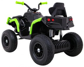 Moto 4 elétrica para crianças 12V ATV AIR, Rodas de AR, assento couro ecológico Verde/Preta