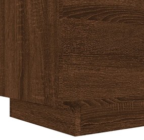 Mesa cabeceira c/ luzes LED derivados madeira carvalho castanho