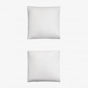 Conjunto De 2 Fronhas De Cetim Sampras 300 Fios Branco & 60 X 60 Cm - Sklum