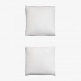 Pack De 2 Fronhas De Cetim De 300 Fios Sampras Branco & 60 X 60 Cm - Sklum