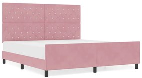 Estrutura de Cama vidaXL Rosa 180x200 cm Veludo