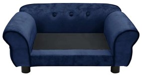 Sofá para cães 72x45x30 cm pelúcia azul