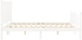 Estrutura cama Super King Size c/ cabeceira madeira branco
